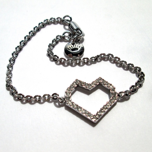 💟 Juicy Couture Pixel Open Heart Chain Bracelet - Picture 3 of 11